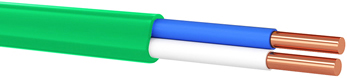 кабель ВВГ-Пнг(A)-LS 2*1,5 ок(N,PE)-0,66кВ медь зеленый - внешний вид