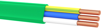 кабель ВВГ-Пнг(A)-LS 3*1,5 ок(N,PE)-0,66кВ медь зеленый - внешний вид