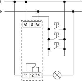 схема подключения импульного реле