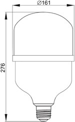 led лампа IEK LLE-HP-65-230-40-E40 - размеры