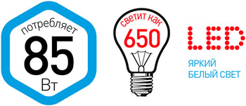 led лампа STD LED Power T140-85W-4000-E27/E40 "Эра" - яркий белый свет