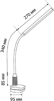 настольный led светильник Ultra Light UL607 - размеры