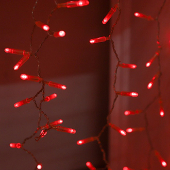 led гирлянда-занавес SnowHouse OLDCL625-TR-E - цвет свечения красный