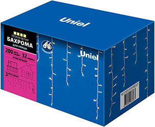 led гирлянда Uniel ULD-B3010-200/TWK Warm White IP67 - упаковка
