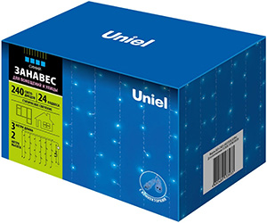 led гирлянда Uniel ULD-C3020-240/STK Blue IP44 - упаковка