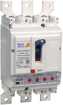 расширители полюсов КЭАЗ 255857 для автоматических выключателей OptiMat D100, D160, D250 - пример установки