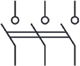 3-полюсный выключатель нагрузки BM63PL OptiDin КЭАЗ - схема электрическая