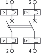 2-полюсный автоматический выключатель BM63 OptiDin КЭАЗ - схема электрическая