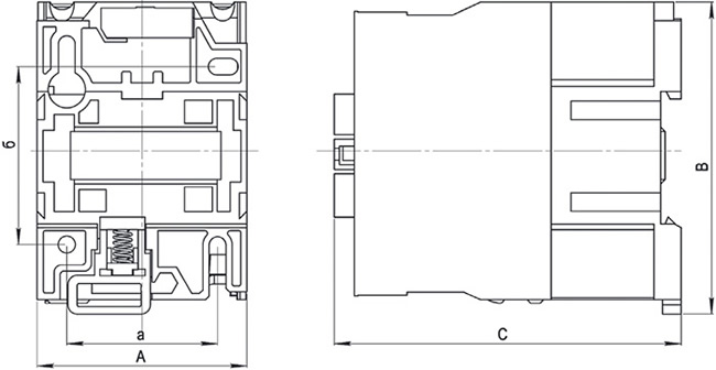 контактор нереверсивный ПМЛ КЭАЗ на 9А-32А с управлением на переменном токе - размеры