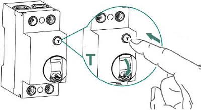 выключатель дифференциальный Systeme Electric City9 Set - кнопка "Тест"