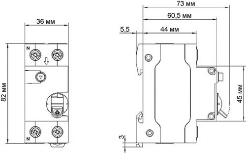 АВДТ Systeme Electric City9 Set - размеры