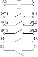 контактор КМИе IEK - схема