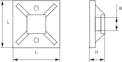 площадка монтажная самоклеящаяся EKF - размеры