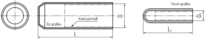 оконцеватель кабельный термоусаживаемый ОГТ КВТ - размеры