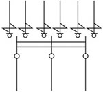 рубильник ВР32И-35В71250 IEK - схема подключения