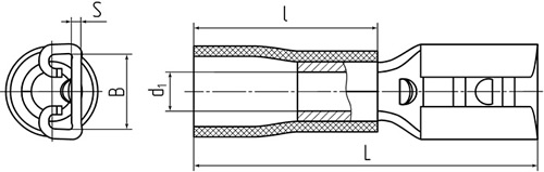 разъем кабельный плоский изолированный РПИ-М КВТ - размеры