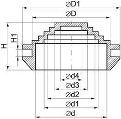 cальник гофрированный IEK - размеры