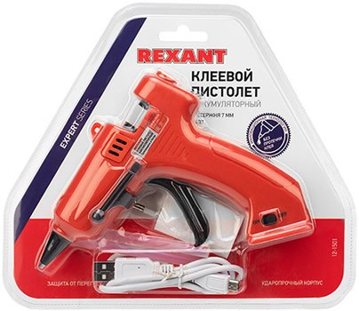пистолет клеевой аккумуляторный Rexant 12-1501 - упаковка