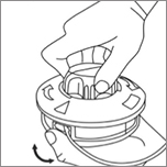 головка Huter GTH Easy Load 71/2/25 с леской для GGT, GET-1200, GET-1500, GET-1700 - заправка