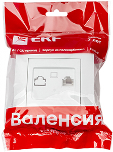 розетка 1-местная RJ45 EKF EWK01-035-10 "Валенсия" - упаковка