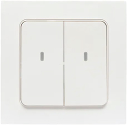 выключатель умный 2-клавишный беспроводной EKF RCV-ST2-WS-ZB Zigbee "Стокгольм" - внешний вид