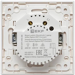 выключатель умный 1-клавишный EKF RCV-ST1-WD-ZB Zigbee "Стокгольм" - вид с тыльной стороны