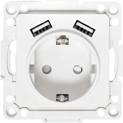 розетка 1-местная EKF EYR16-2USB-typeA "Стокгольм" - внешний вид