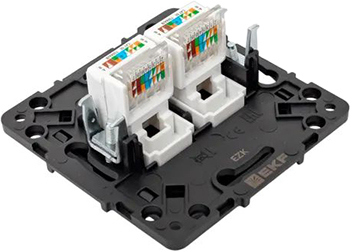 розетка двойная RJ45 EKF EZK02-035-10 "Стокгольм" - вид с тыльной стороны