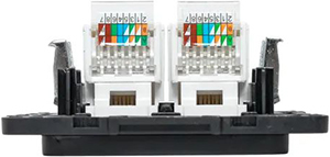 розетка двойная RJ45 EKF EZK02-035-10 "Стокгольм" - вид сбоку
