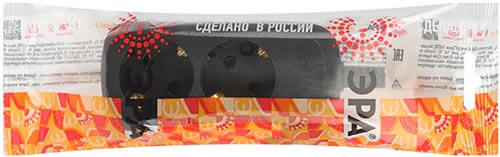 колодка 2-местная "Эра" KX-2е-B с з/к - упаковка