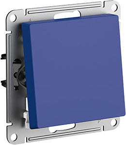 выключатель 1-клавишный Systeme Electric AtlasDesign, с самовозвратом, аквамарин - внешний вид