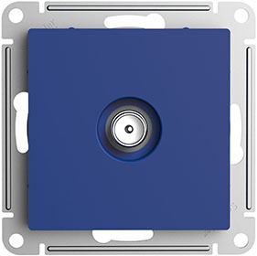 розетка ТВ проходная Systeme Electric AtlasDesign, аквамарин - внешний вид