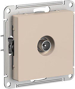 розетка ТВ проходная Systeme Electric AtlasDesign, песочный - внешний вид