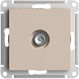 розетка ТВ проходная Systeme Electric AtlasDesign, песочный - внешний вид