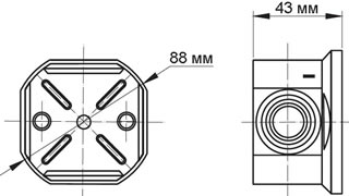 коробка распределительная IP44 DKC 53600 открытого монтажа - размеры