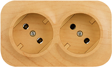 розетка 2-местная Legrand 782281 Quteo дерево - внешний вид