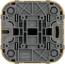 переключатель 2-клавишный Legrand 782266 Quteo дерево - вид с тыльной стороны