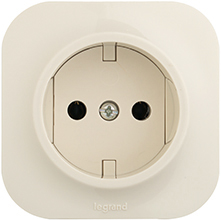 розетка 1-местная Legrand 782240 Quteo слоновая кость - внешний вид
