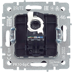 розетка компьютерная RJ45 кат.5E IEK РК10-БрС Brite - вид с тыльной стороны