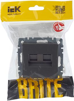 розетка компьютерная двойная RJ45 кат.5E IEK РК10-2-БрС Brite - упаковка