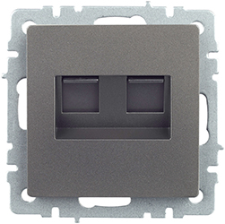 розетка компьютерная двойная RJ45 кат.5E IEK РК10-2-БрС Brite - внешний вид