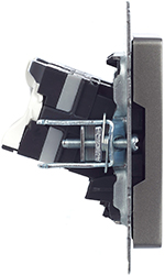 розетка компьютерная двойная RJ45 кат.5E IEK РК10-2-БрС Brite - вид сбоку