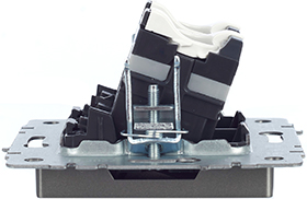 розетка компьютерная двойная RJ45 кат.5E IEK РК10-2-БрС Brite - вид сбоку