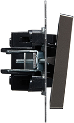 выключатель 1-клавишный перекрестный IEK ВС10-1-3-БрС Brite - вид сбоку