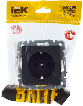 розетка 1-местная IEK РС11-1-0-БрГ Brite - упаковка