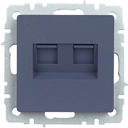 розетка компьютерная двойная RJ45 кат.5E IEK РК10-2-БрМ Brite - внешний вид