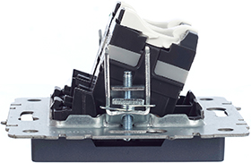 розетка компьютерная двойная RJ45 кат.5E IEK РК10-2-БрМ Brite - вид сбоку