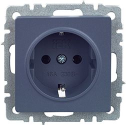 розетка 1-местная IEK РС11-1-0-БрМ Brite - внешний вид