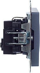 розетка 1-местная IEK РС11-1-0-БрМ Brite - вид сбоку