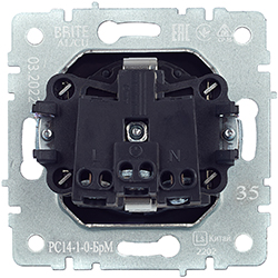 розетка 1-местная IEK РС14-1-0-БрМ Brite - вид с тыльной стороны